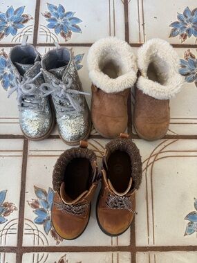 Kids Brown Faux-Fur Lined Boots - Comfortable Winter Shoes